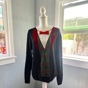 Ugly Christmas Sweater with Red Bow Size Medium